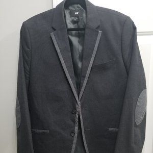 H&M Men's Gray Elbow Patch Sport Coat Jacket 44R